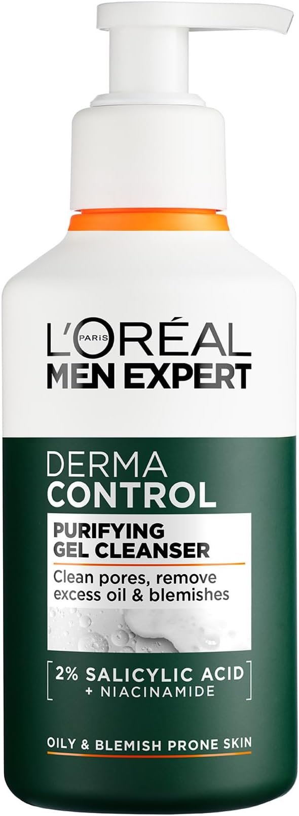 L'Oréal Men Expert Derma Control Purifying Cleansing Gel, Deep Cleanser for Oily Skin, Removes Dead Skin, Unclogs Pores, 260ml.” 7 sdf